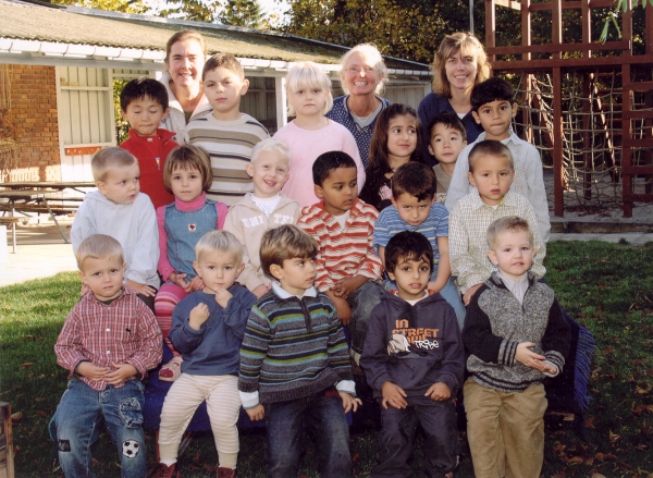 Daji (top left, eyes closed) and his Kindergarten, 2004