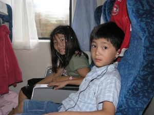 Daji and Yanmei on the train